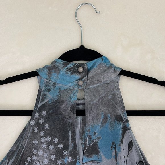 Studio Y Sequin Silver & Dark Gray Blue Sleeveless Party Dress Women's Sz Small - Picture 5 of 8